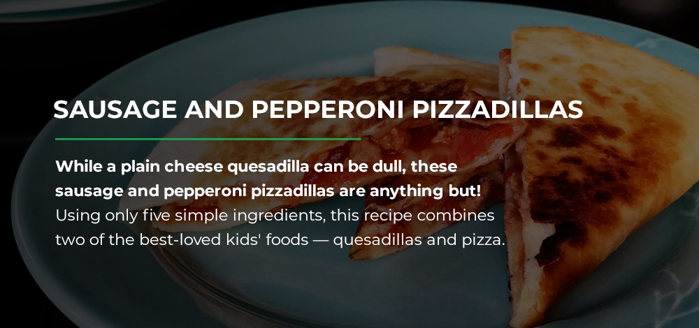 sausage and pepperoni pizzadillas