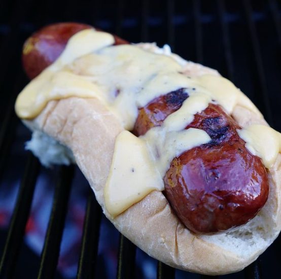 Italian Sausage Drizzled in Beer Cheese