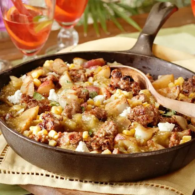 Premio Sauasge Cuban Picadillo in a pan