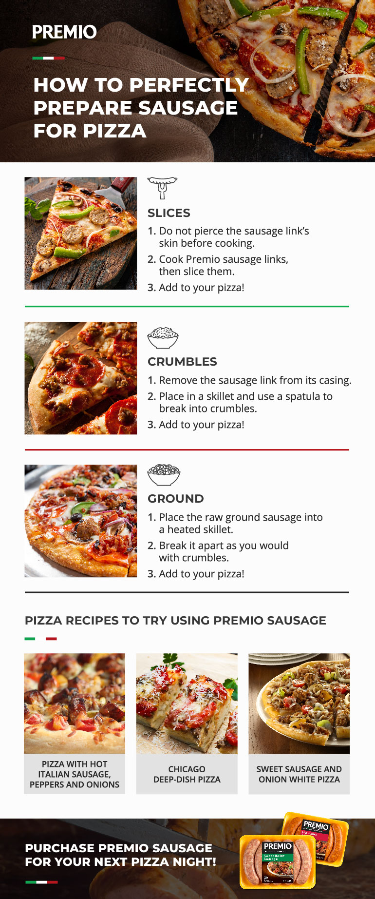 How to perfectly prepare sausage for pizza