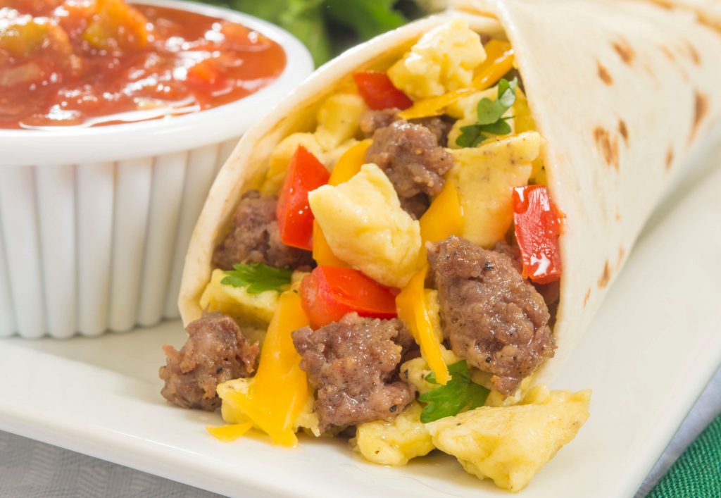 Breakfast wrap with sausage