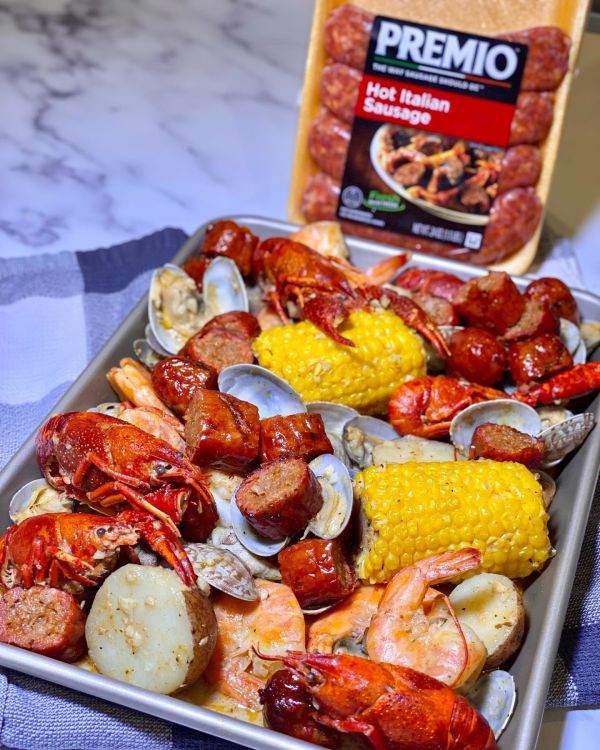 Crawfish Boil with Premio Hot Italian Sausage