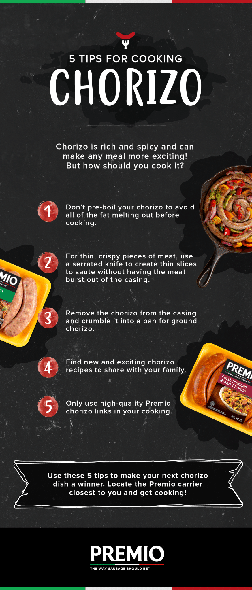 Three Methods For Cooking Chorizo Premio Foods