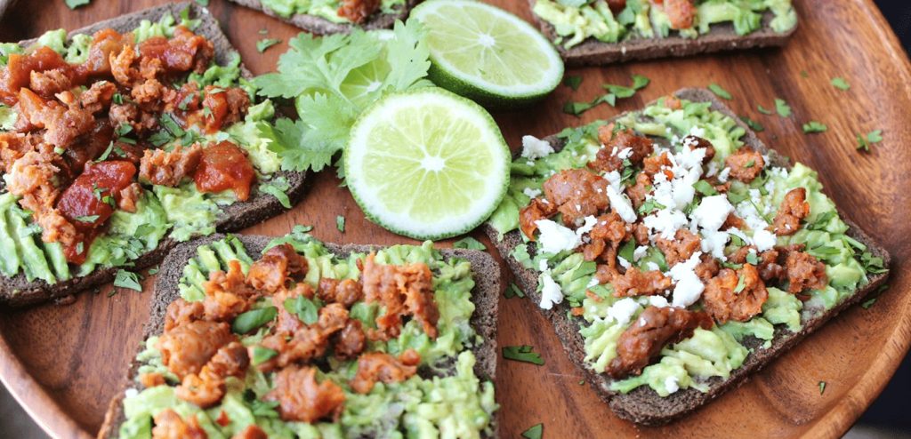 guide to avo toast with premio sausage and avo with feta