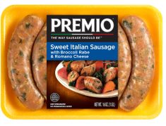 Sweet italian sausage with Brocoli Rabe and Romano Cheese
