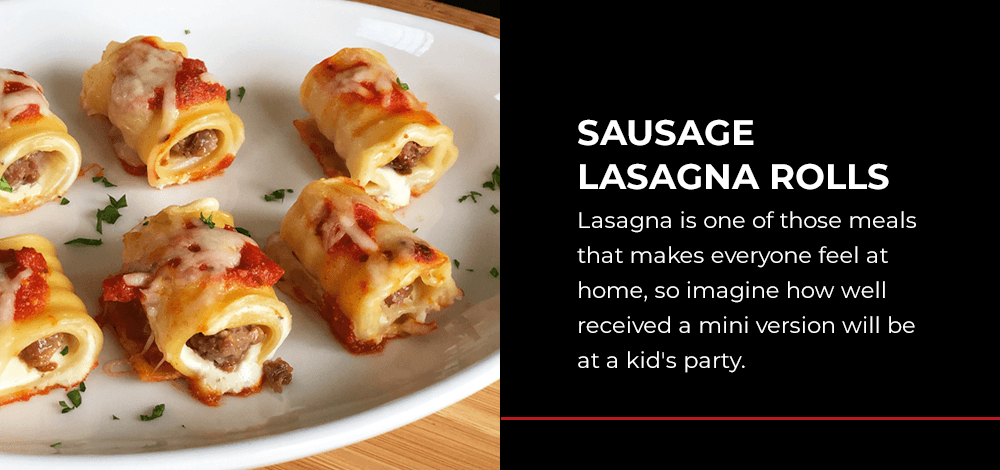 Sausage lasagna rolls