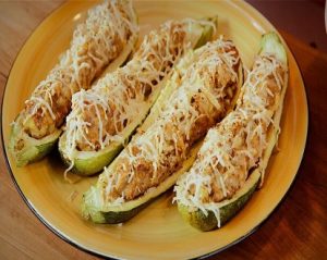 Sausage Zuchinni Boats