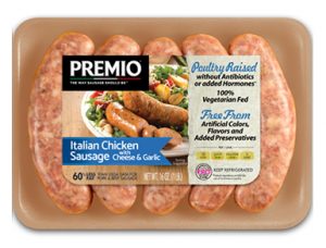 Premio Antibiotic Free Sweet Italian Chicken Sausage with Cheese & Garlic