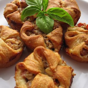 Cajun Sausage and Goat Cheese Mini Tarts