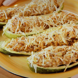 zucchini boats with sausage