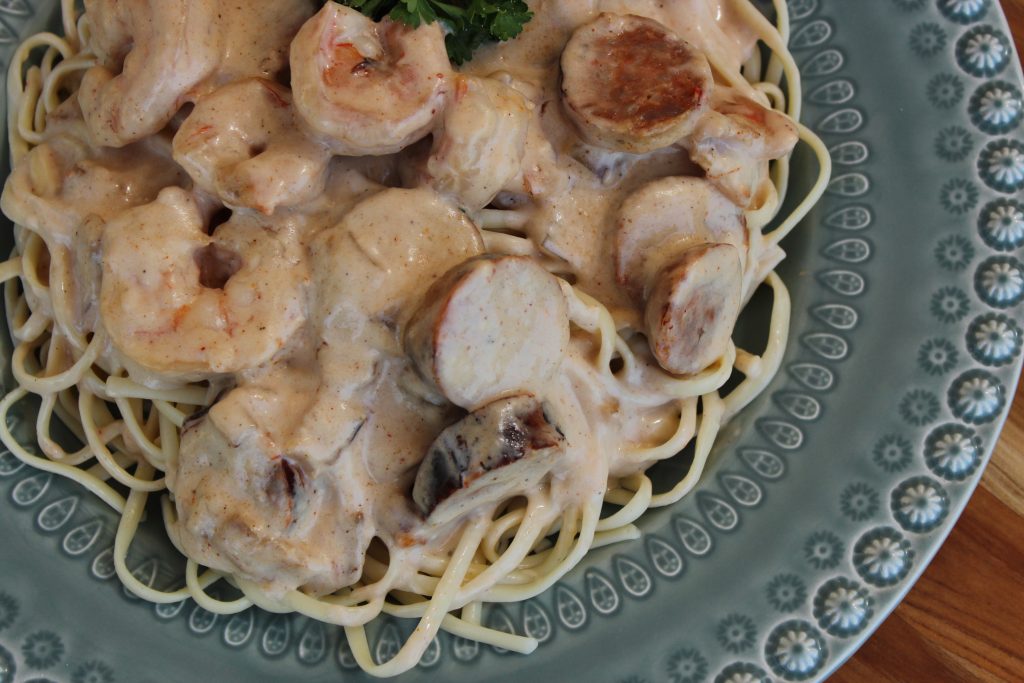 cajun sausage and shrimp alfredo