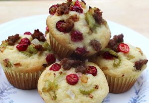 Spiced up cornbread muffins with sausage