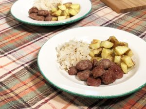 Bratwurst and Sauerkraut Sheet Pan Dinner