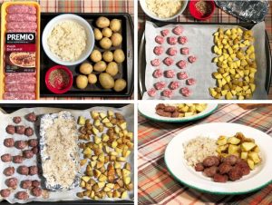 Premio Bratwurst and Sauerkraut Sheet Pan Dinner
