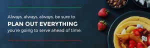 plan your meal ahead of time