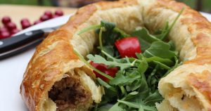 holiday sausage wreath