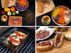 Preparing Chorizo Hoagies With Tangy Cabbage-Pepper Relish