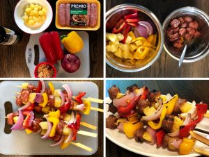 Sausage Pineapple and Red Onion Kebabs Step by Step Recipe