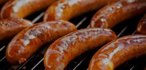 sausages on the grill