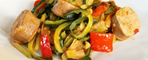 Sausage and cooked peppers