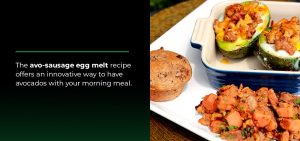 avo-sausage egg melt