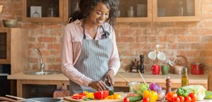 woman cooking in kitchen